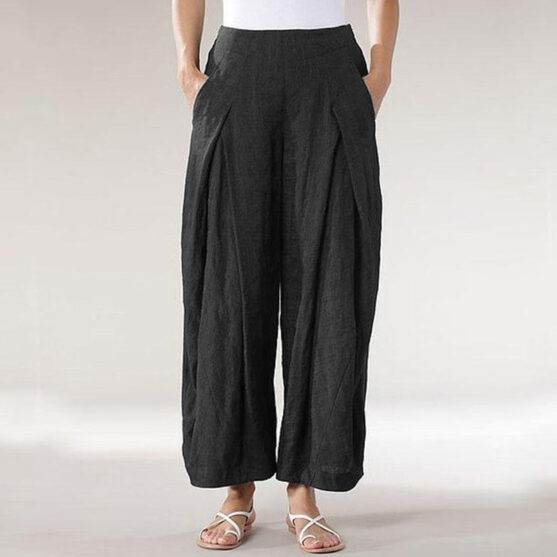 Women's Cotton Straight Leg Pants with Pockets