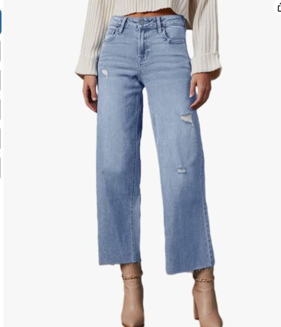 Straight leg women's high waisted loose jeans - Image 5