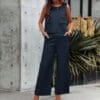 Sleeveless Wide-Leg Two-Piece Pantsuit - Image 8