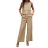 Sleeveless Wide-Leg Two-Piece Pantsuit - Image 5
