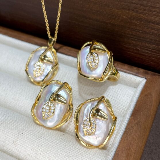 Baroque White Edison Pearl Sterling Silver Necklace