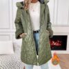 Women's Olive Green Hooded Puffer Jacket