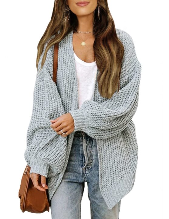 Long Sleeve Oversized Cardigan for  Women With Pockets - Image 6