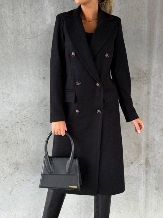 Double Breasted Long Coat For Women - Image 4