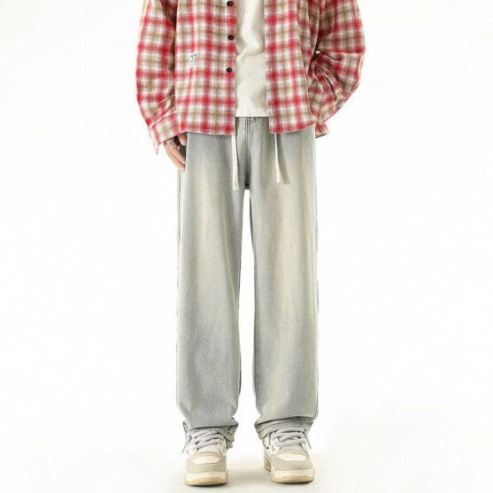 Men's Wide Leg Cotton Pants  Casual Relaxed Fit