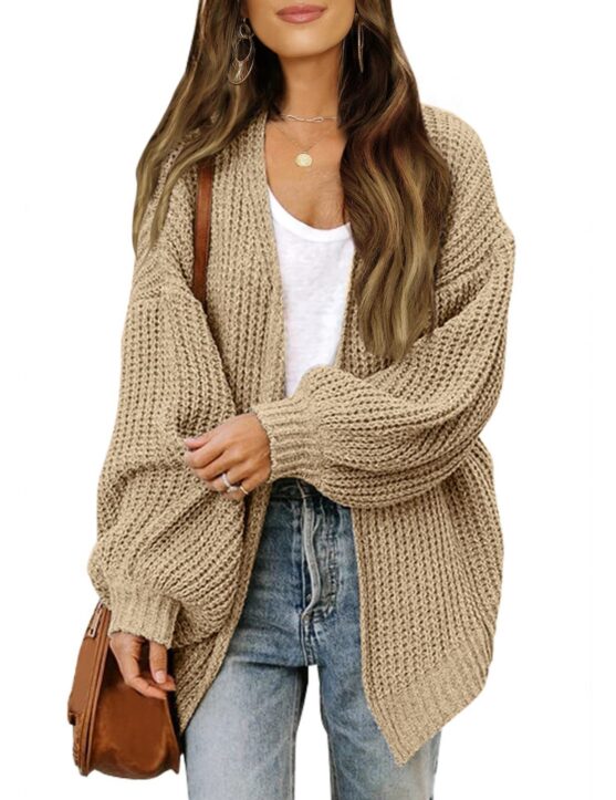 Long Sleeve Oversized Cardigan for  Women With Pockets - Image 9