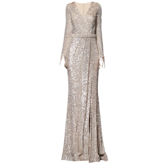 Long Sleeve Ladies Evening Dress Sequin - Image 2