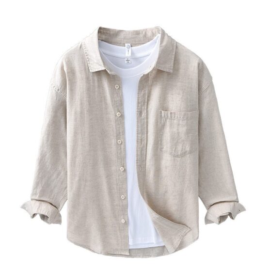 Best Long Sleeve Cotton Linen Shirts Men - Image 8