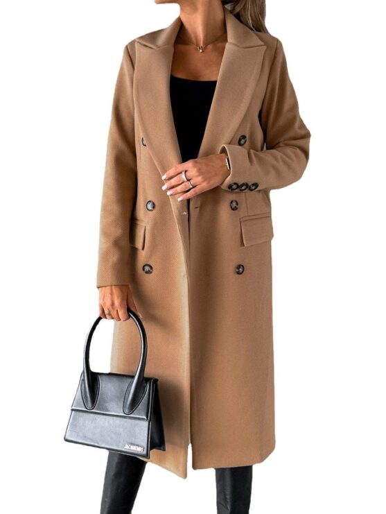 Double Breasted Long Coat For Women - Image 2