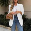 Casual Blazer for Women – Lightweight Beige Work Jacket for Office & Everyday Style