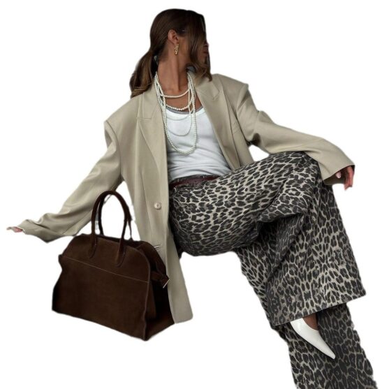 High Rise Loose Fit Cotton Pants for Women - Image 4