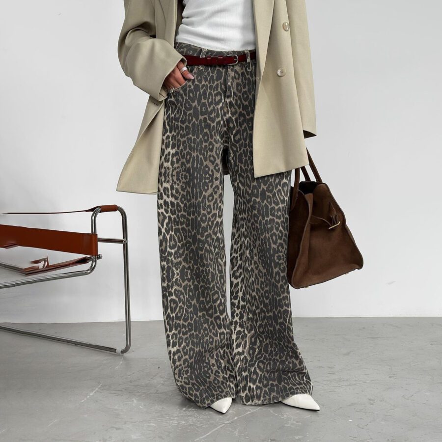 High Rise Loose Fit Cotton Pants for Women