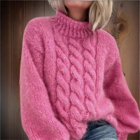 Long Sleeve Cable Knit Sweater Women's - Image 6