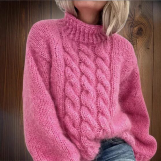Long Sleeve Cable Knit Sweater Women's - Image 5