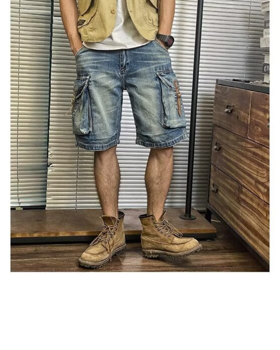 Men's Baggy Loose Denim Shorts - Image 8