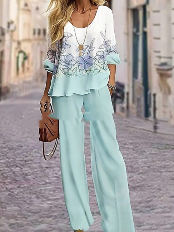 Casual 2 piece Floral Outfit for Women - Image 2