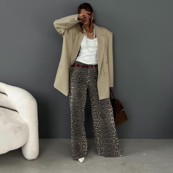 High Rise Loose Fit Cotton Pants for Women - Image 5