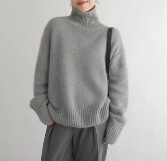 Women's Wool Turtleneck Pullover Sweater - Image 2