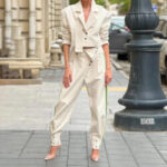 Cropped blazer and pants outfit casual