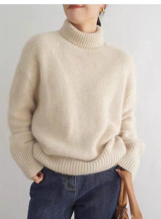 Women's Wool Turtleneck Pullover Sweater - Image 3