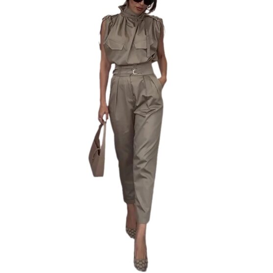 Women’s Belted Jumpsuit - Image 2