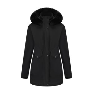 Best Women's Winter Parka Coat With Faux Fur Hood Mid Length