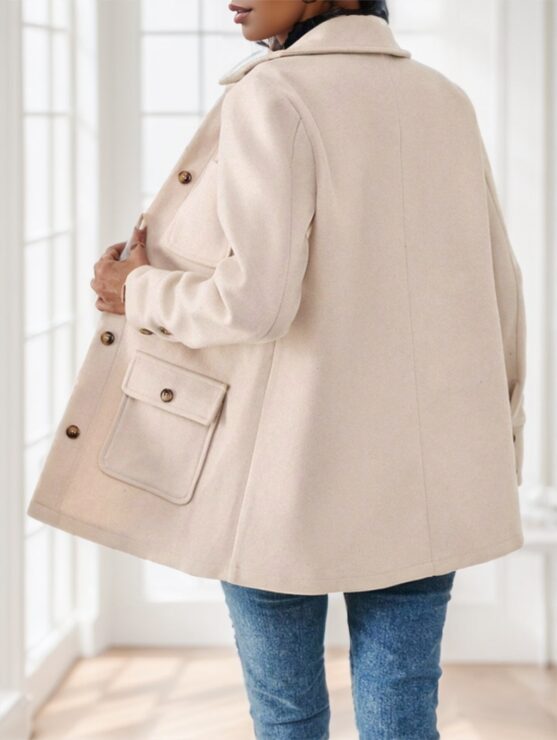 Women's Beige Button-Up Utility Jacket - Image 6
