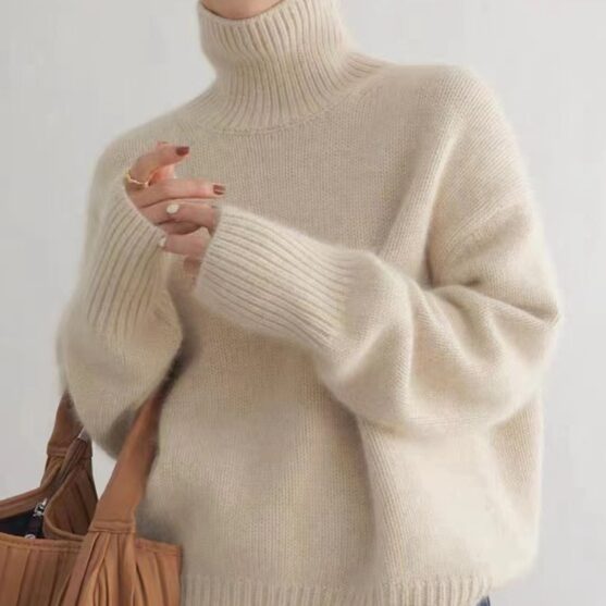 Women's Wool Turtleneck Pullover Sweater - Image 8