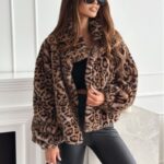 Women's Leopard Print Faux Fur Jacket