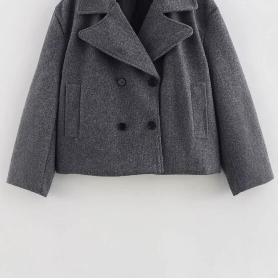 Women’s Petite Double-Breasted Short Coat - Image 5