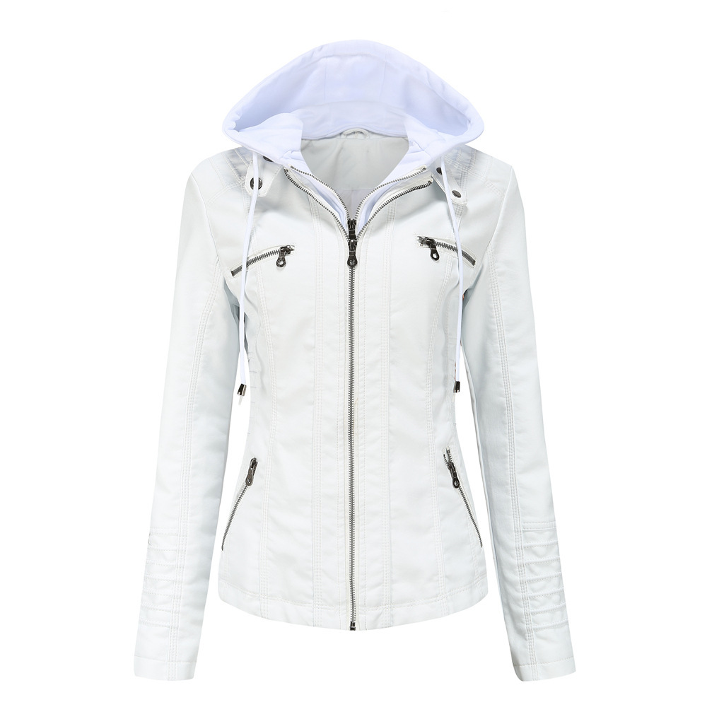 Women’s Leather Hooded Jacket Women’s Leather Hooded Jacket - Image 3