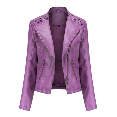 Women’s Leather Jacket with Lace-Up Shoulders Women’s Leather Jacket with Lace-Up Shoulders - Image 7