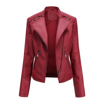 Women’s Leather Jacket with Lace-Up Shoulders Women’s Leather Jacket with Lace-Up Shoulders - Image 3