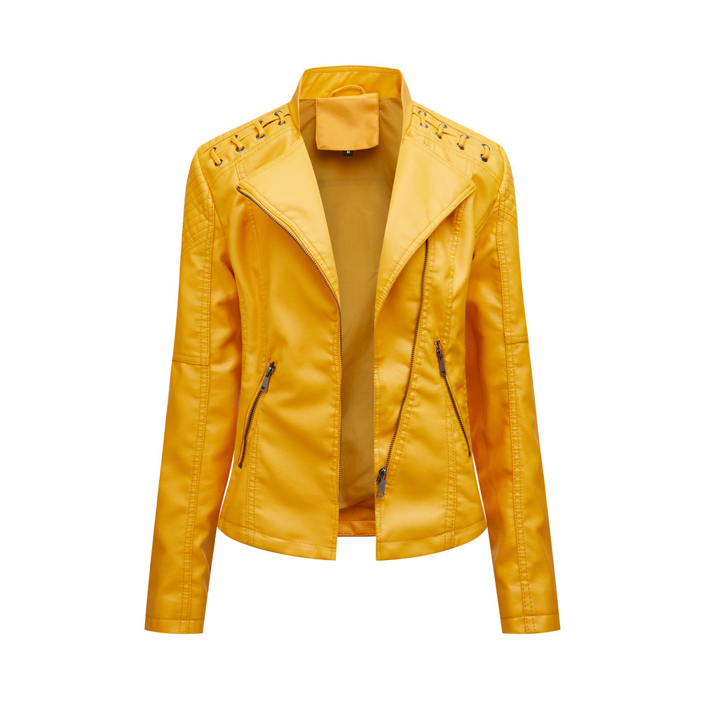 Women’s Leather Jacket with Lace-Up Shoulders Women’s Leather Jacket with Lace-Up Shoulders - Image 5
