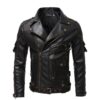 Men's Slim Fit Faux Leather Motorcycle Jacket