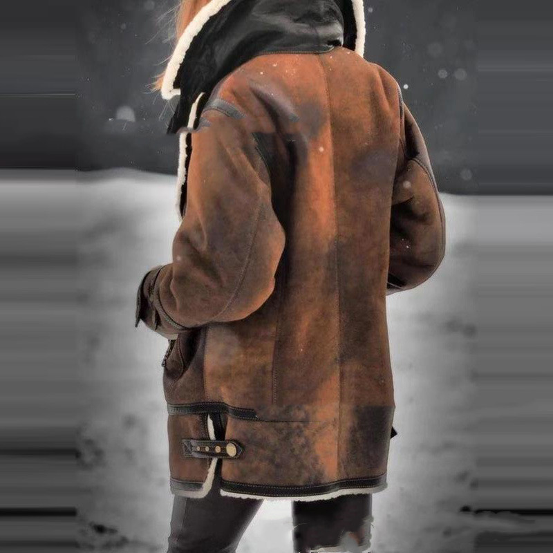 Women’s Shearling Jacket with Hood Women’s Shearling Jacket with Hood - Image 2