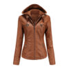 Women’s Leather Hooded Jacket