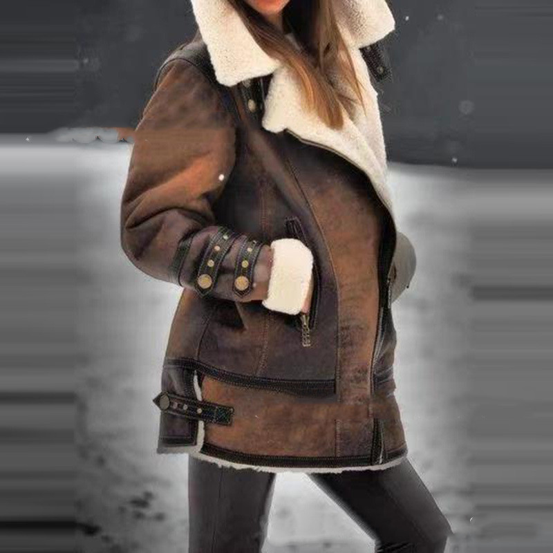 Women’s Shearling Jacket with Hood Women’s Shearling Jacket with Hood - Image 3