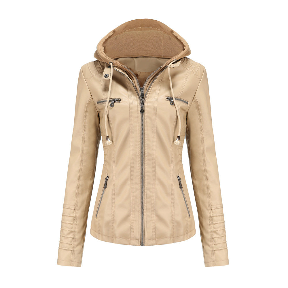 Women’s Leather Hooded Jacket Women’s Leather Hooded Jacket - Image 7