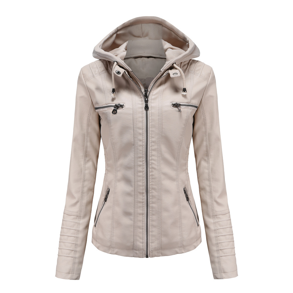Women’s Leather Hooded Jacket Women’s Leather Hooded Jacket - Image 8