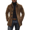Vintage Corduroy Jacket for Men – Single Breasted Casual Overcoat