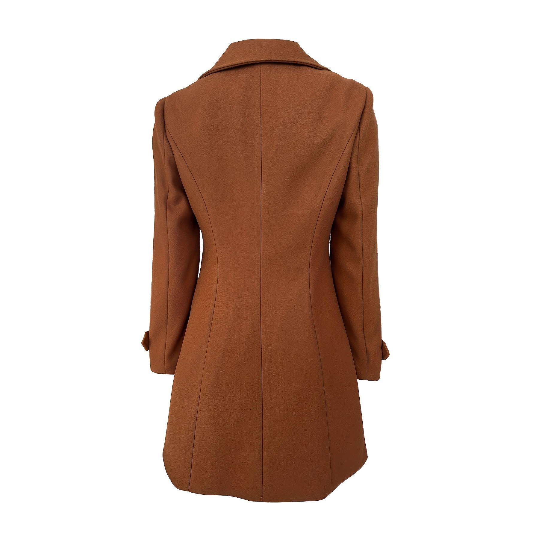 Women's Classic Camel Double Breasted Wool Winter Coat Women's Classic Camel Double Breasted Wool Winter Coat - Image 3