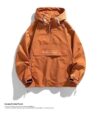 Men's SpringAutumn Hooded Jacket – Lightweight Half-Zip Windbreaker with Kangaroo Pocket (M-3XL)