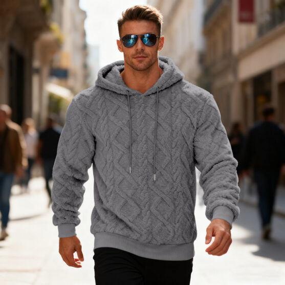 Pullover Fleece Sweatshirt – Men's Oversized Streetwear Style
