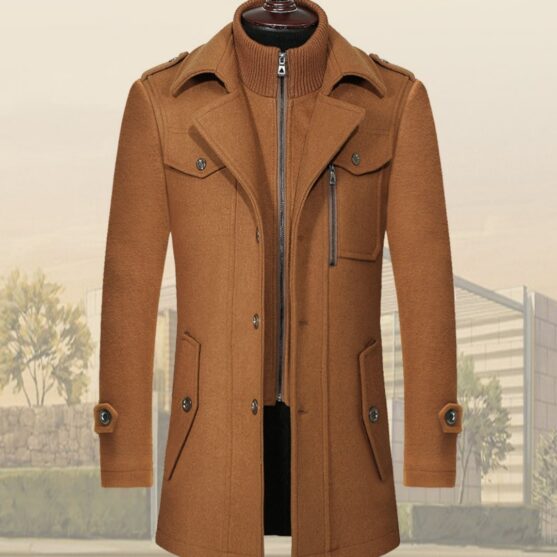 Sophisticated Men’s Classic Woolen Winter Coat - 4 Colors
