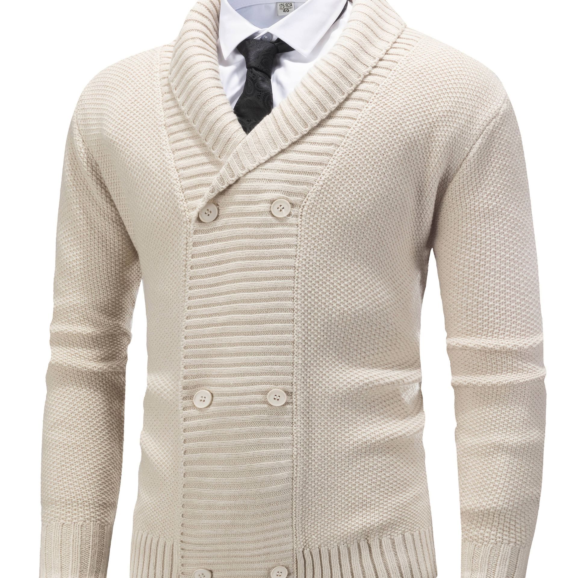 Men's Shawl Neck Cardigan Sweater | Luxe Clothing Men's Shawl Neck Cardigan Sweater - Image 7