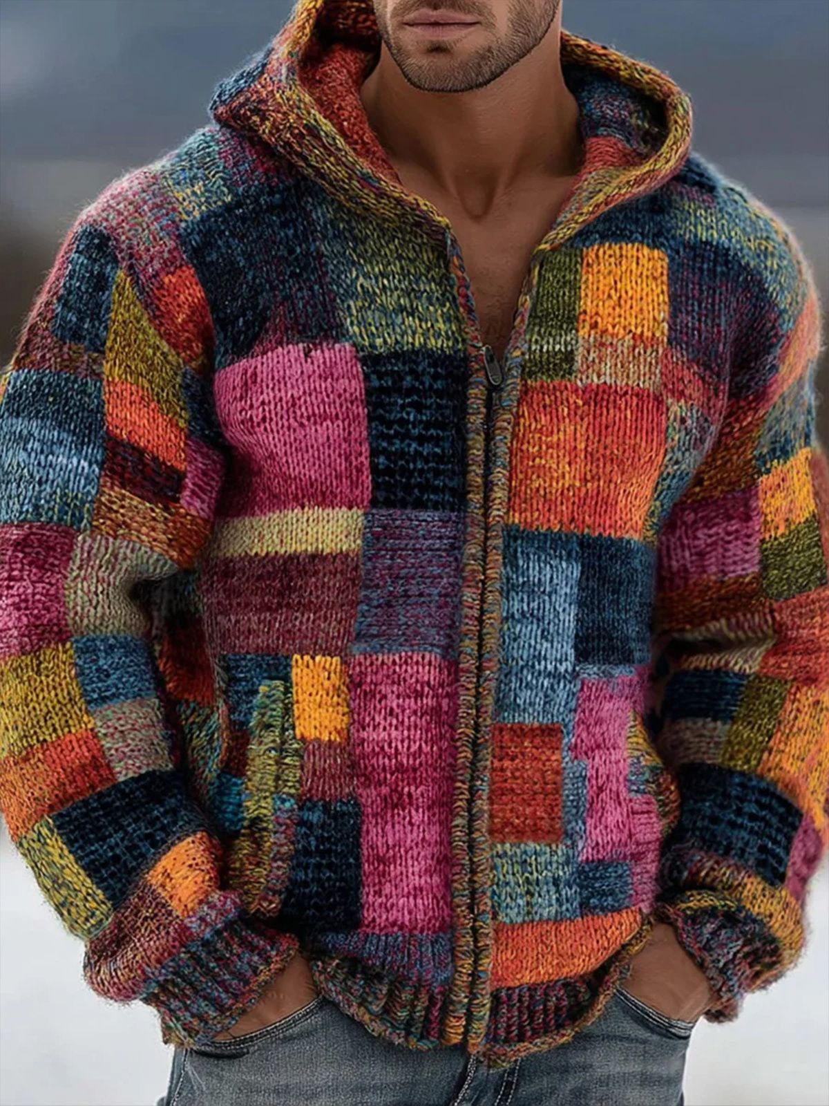 Men's Graphic Zip Hoodie - Ultimate 3D Print | Luxe Clothing Men's Graphic Zip Hoodie - Ultimate 3D Print - Image 2