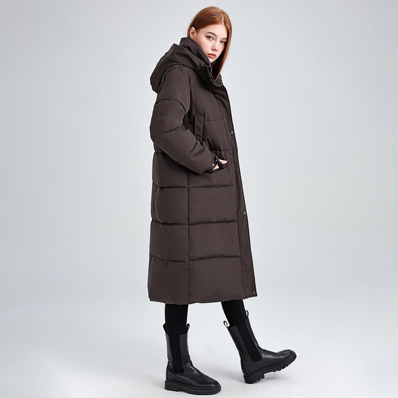 Women’s Oversized Long Quilted Puffer Coat with Funnel Neck | Luxe Clothing Women’s Oversized Long Quilted Puffer Coat with Funnel Neck
