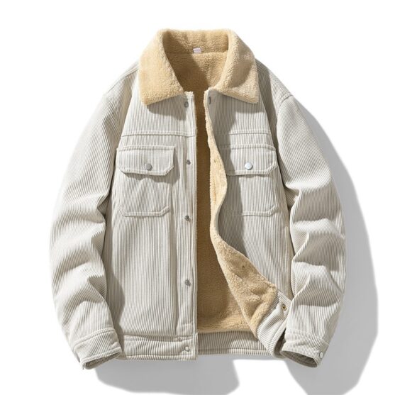 Luxe Corduroy Sherpa Jacket with Thermal Lining
