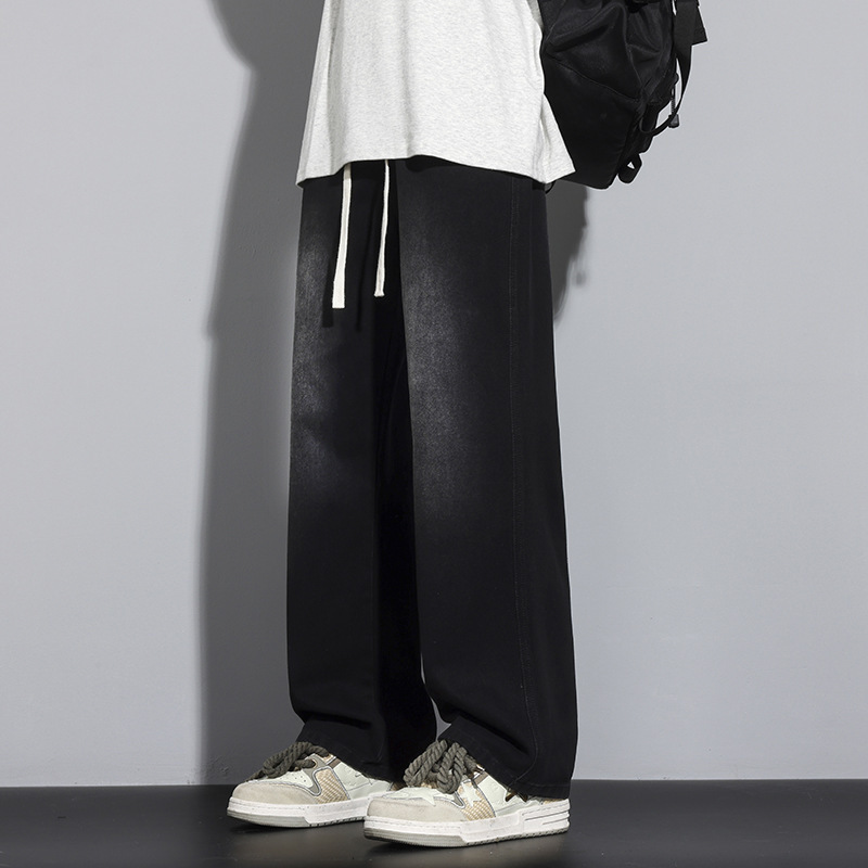 Men's Baggy Fleece Lined Jeans - Y2K Relaxed Straight Leg Thermal Denim Pants | Luxe Clothing Men's Baggy Fleece Lined Jeans - Y2K Relaxed Straight Leg Thermal Denim Pants - Image 2